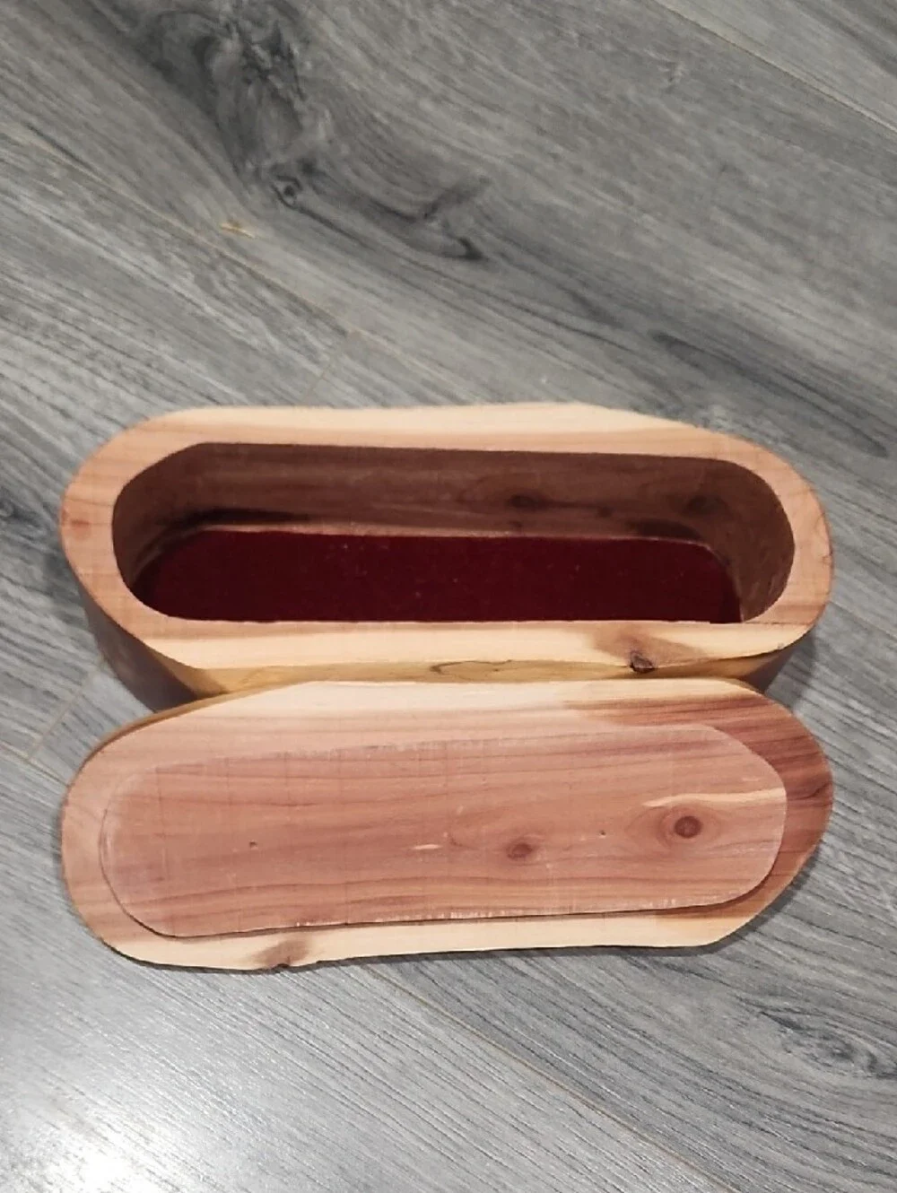 Hand Crafted Natural Wood Jewelry or Trinket Box with Brown Accents